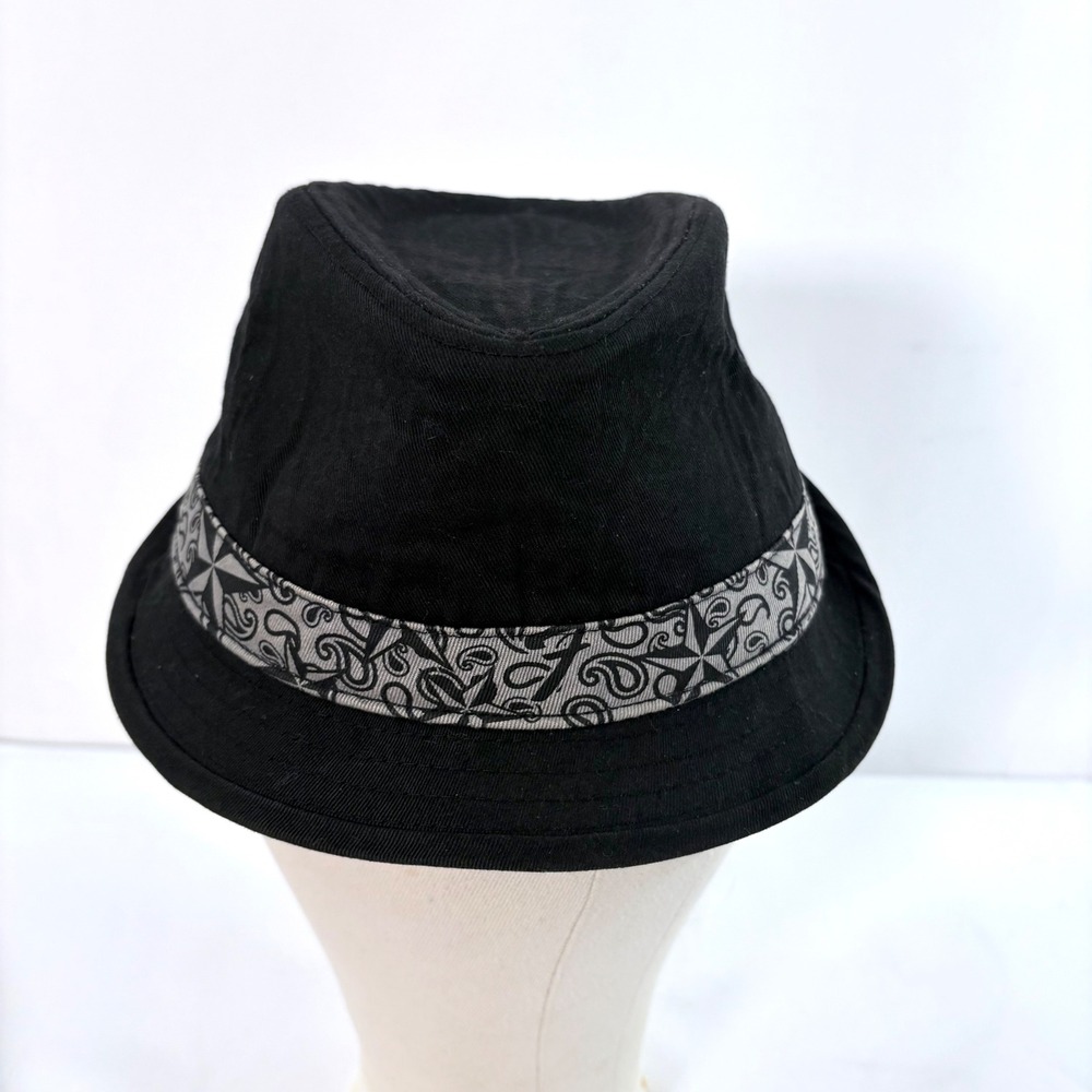 Fender Fedora Hat Black Cotton Graphic Band‎ Logo Shield L/XL